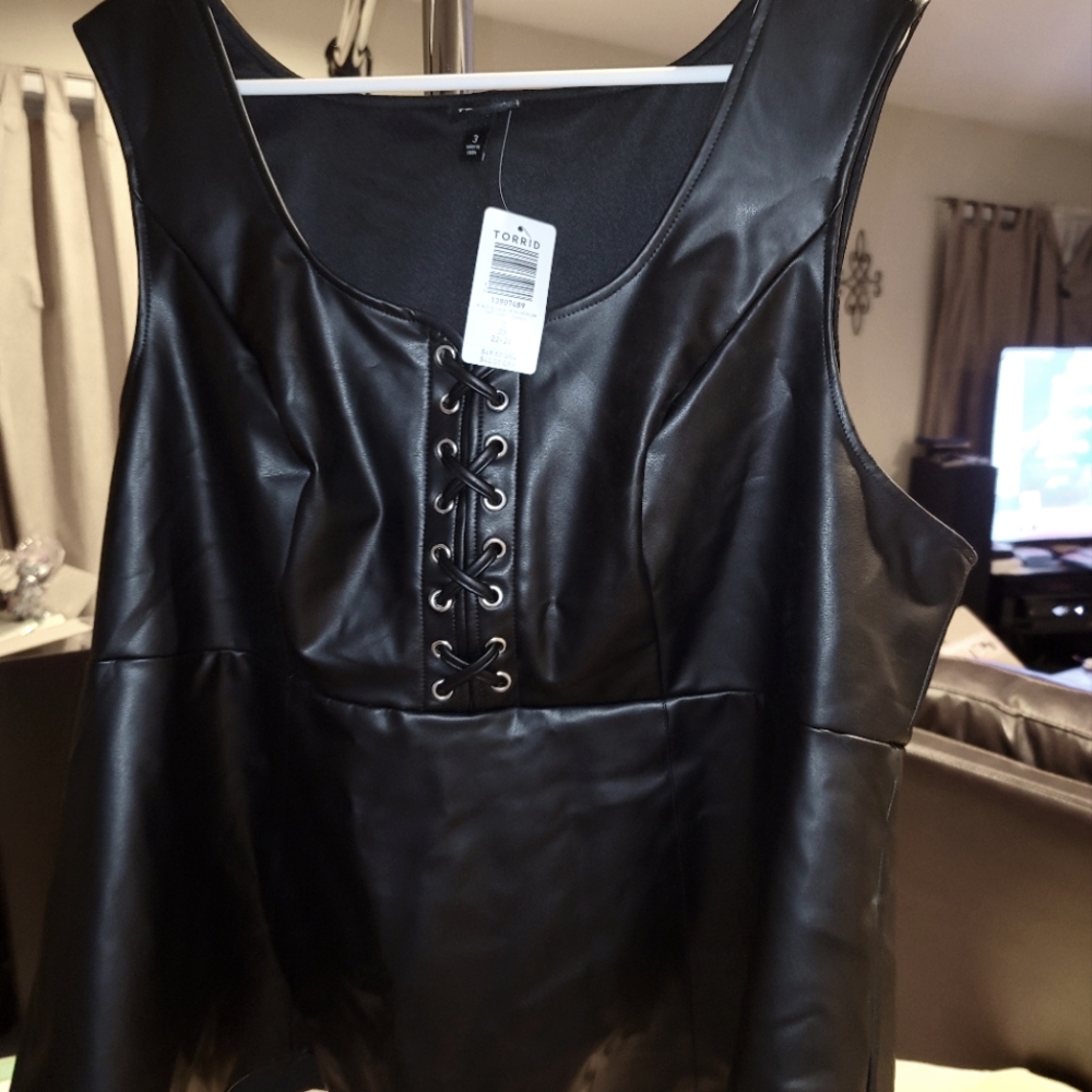 Torrid Leather Top 3X